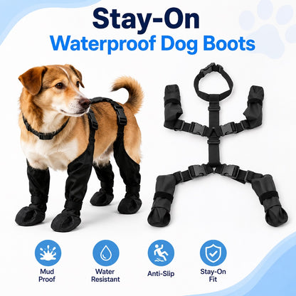 Anti-slip dog boots for paw protection on outdoor walks