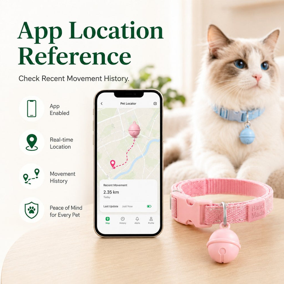 Smart pet tracker bell collar for cats and small dogs
