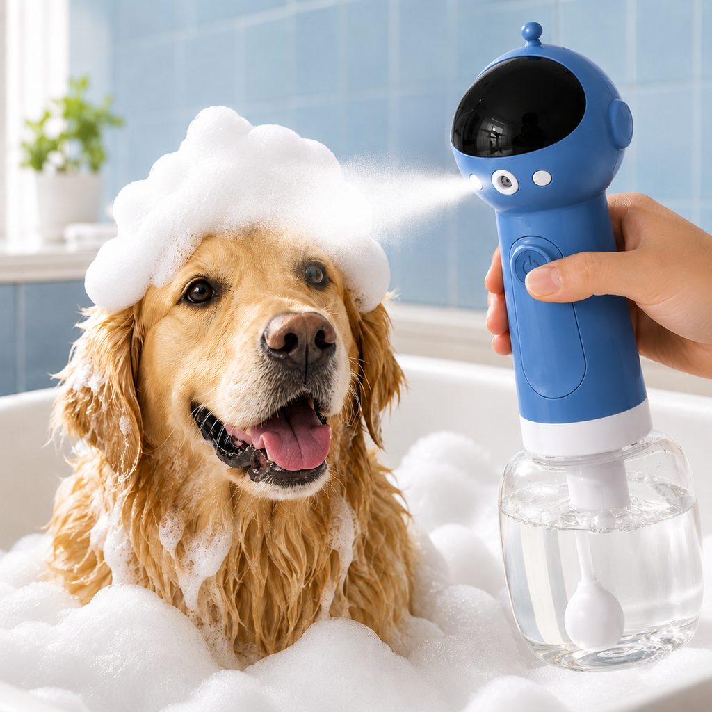 Paws in Awe AstroFoam Pet Bath Bubble Maker for Home Dog Baths - One-Press Dense Foam Sprayer for Less Hand-Scrubbing & Cleaner Bath Time image 11