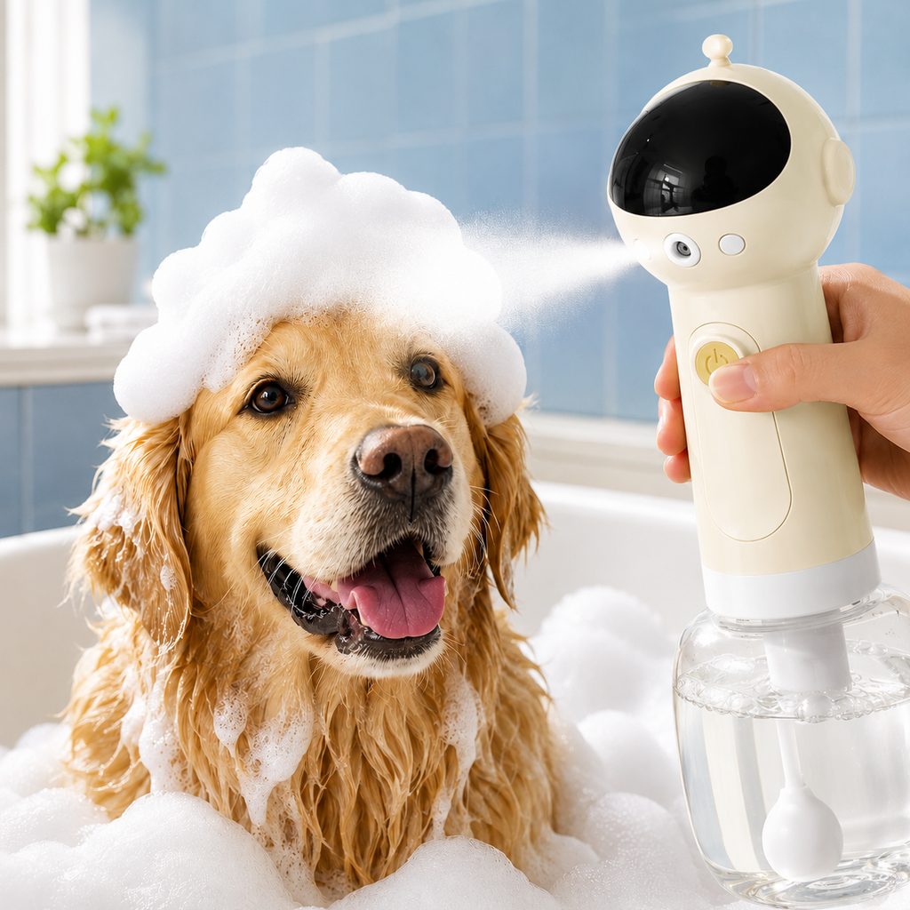 Paws in Awe AstroFoam Pet Bath Bubble Maker for Home Dog Baths - One-Press Dense Foam Sprayer for Less Hand-Scrubbing & Cleaner Bath Time image 12