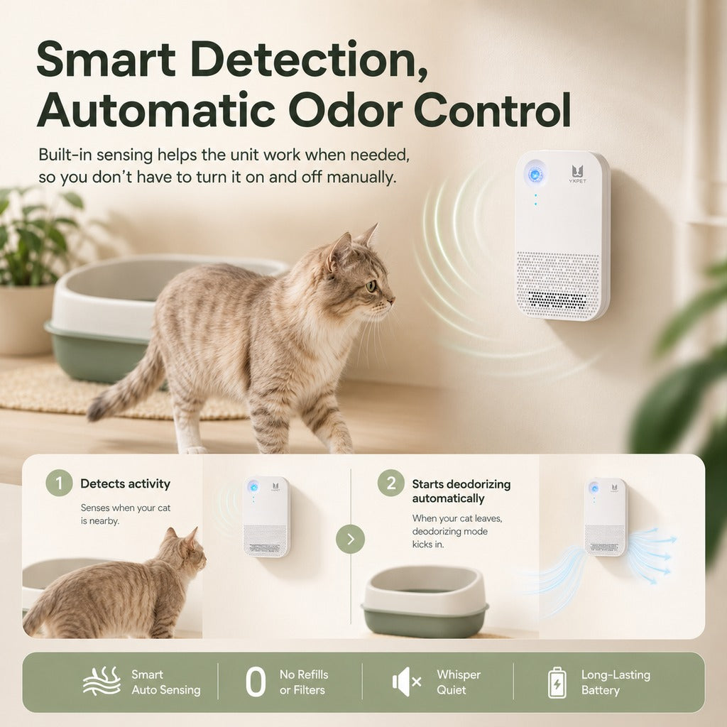 Paws in Awe Smart Litter Box Odor Control Deodorizer for Cats - Cordless Auto-Sensing Pet Odor Purifier image 7