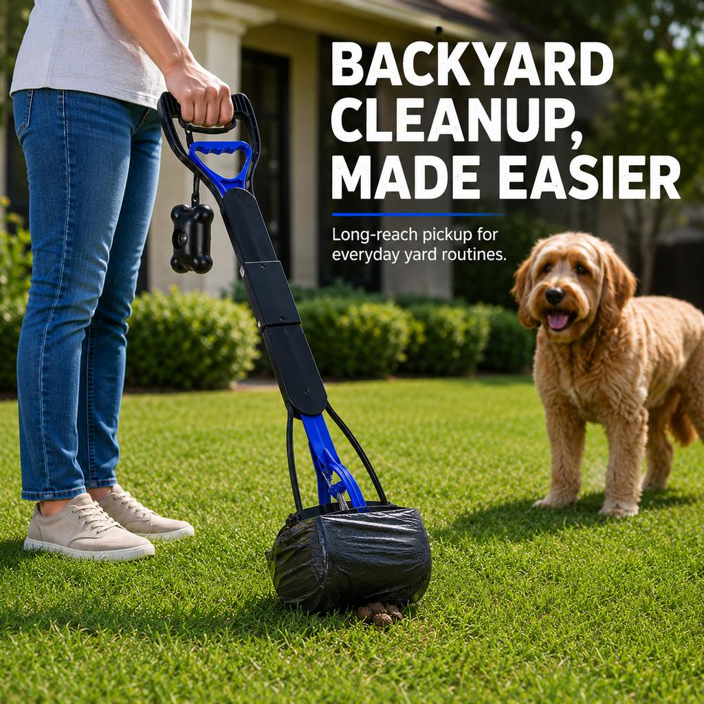Backyard cleanup made easier dog pooper scooper