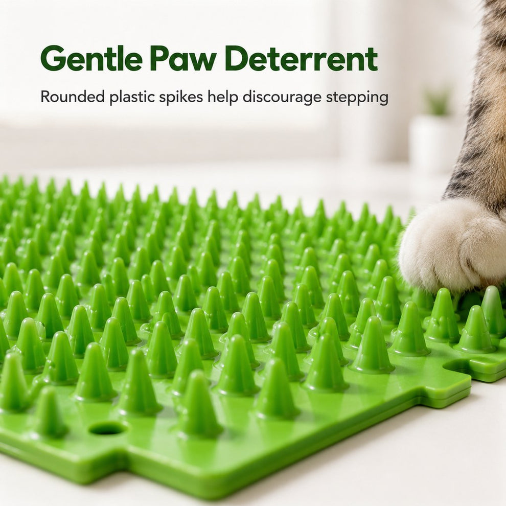 Paws in Awe 2-Pack Green Cut-to-Fit Cat Deterrent Mat for Sofas, Plants & Balconies - Helps Protect Furniture from Scratching, Digging & Curious Paws image 6