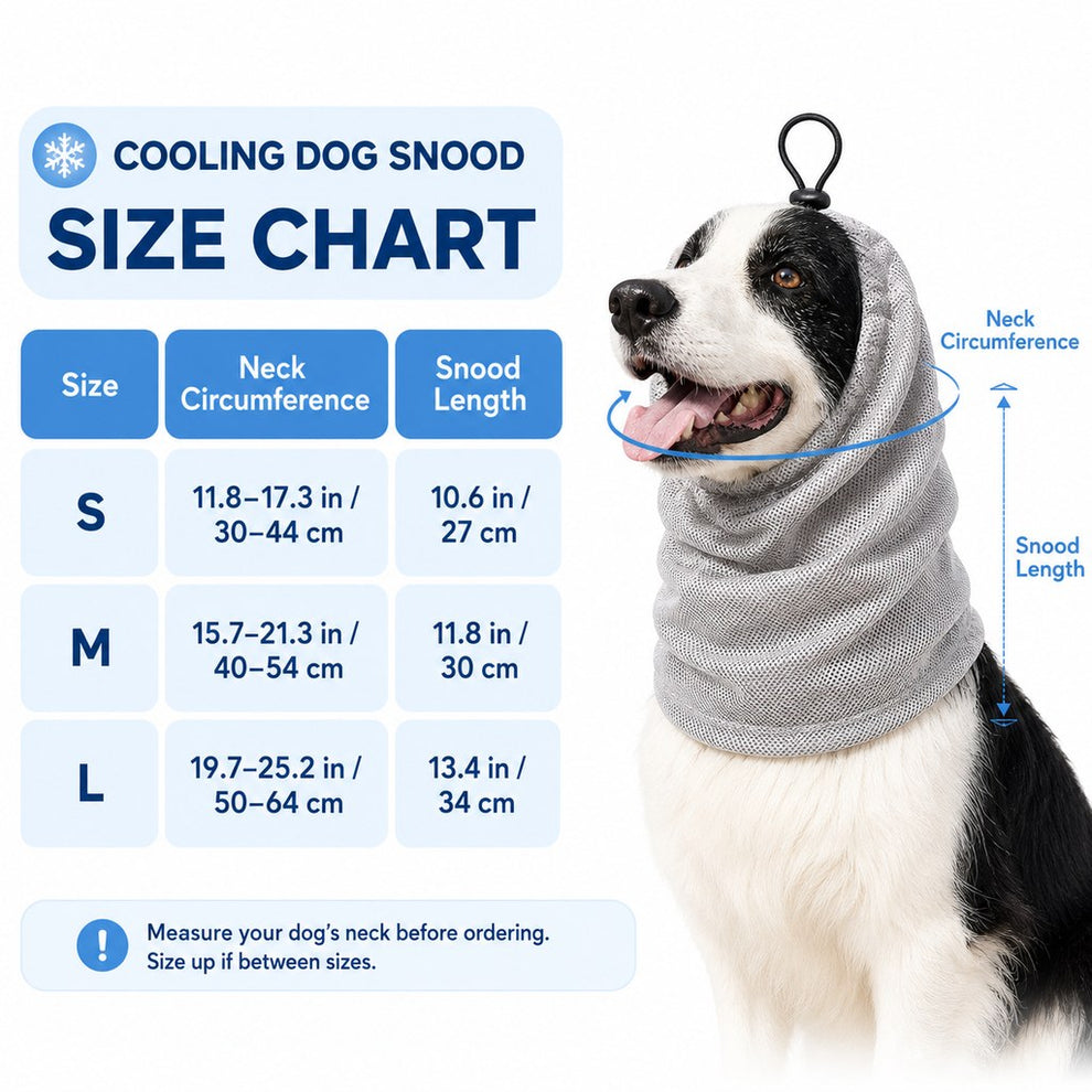 Paws in Awe Water-Activated Dog Cooling Snood for Summer Walks - Lightweight Neck & Ear Cooler for Hot Weather, Beach Days & Long-Fur Dogs image 10