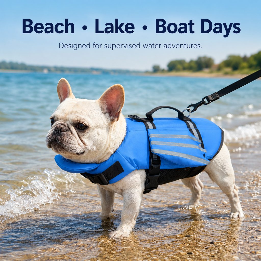 Dog life jacket for beach lake and boat days