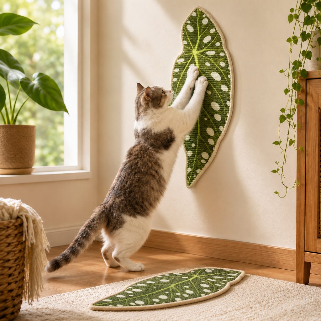 Begonia Leaf sisal cat scratcher mat