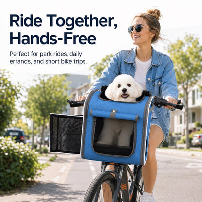 Bike pet carrier for cats and small dogs on short rides