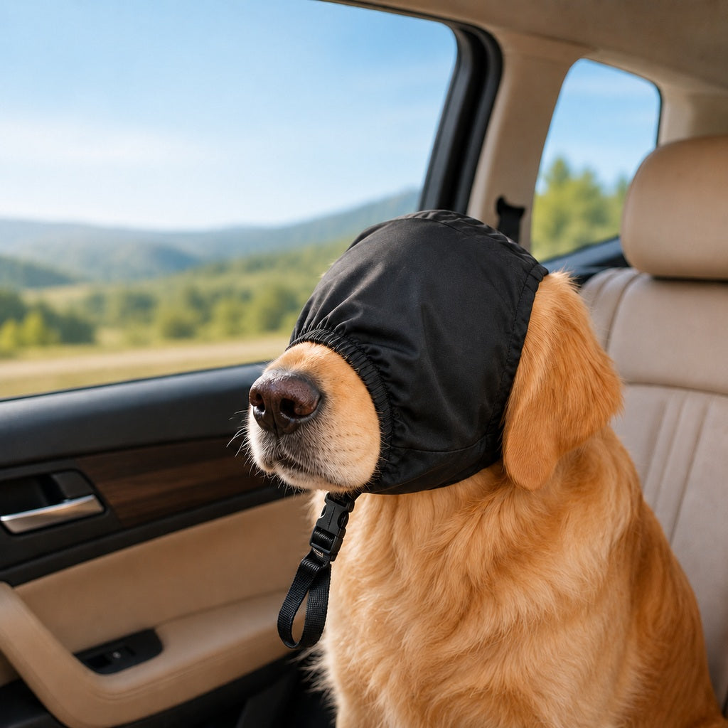 Paws in Awe Dog Calming Mask for Car Rides, Grooming & Vet Visits - Adjustable Visual Comfort Hood image 10