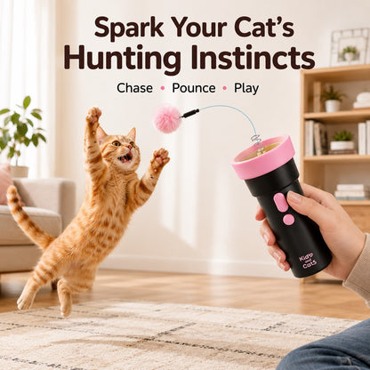 Paws in Awe One-Click Electric Cat Teaser Launcher for Indoor Cats - Chase & Pounce Play Without Constant Wand Waving image 4