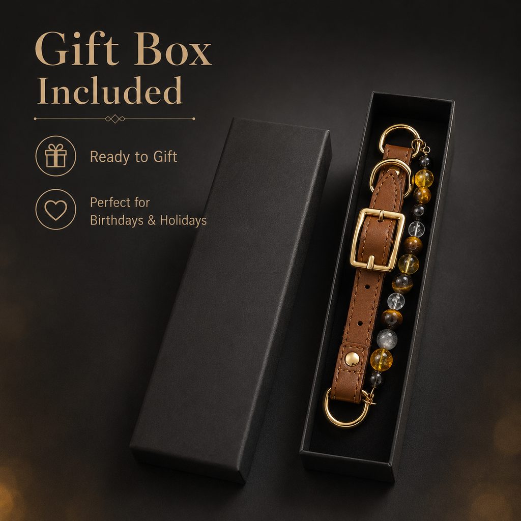 Black gift box crystal pet collar