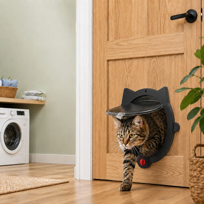 Paws in Awe 4-Way Locking Interior Cat Door for Litter Box Cabinets & Rooms - Private Access Without Door Scratching image 10