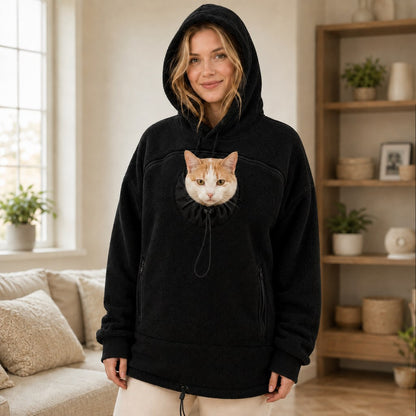 Black hands-free pet carrier hoodie