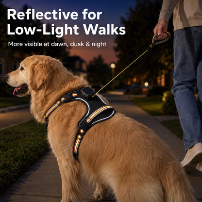 Paws in Awe 2-in-1 Reflective Dog Harness with Built-In Retractable Leash for Daily Walks - Close Control for Pulling Dogs image 2