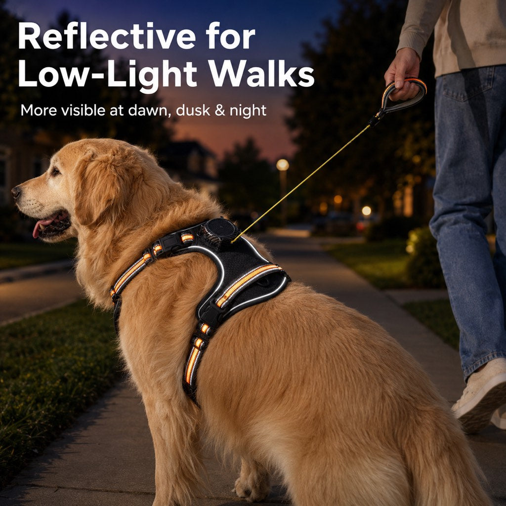 Paws in Awe 2-in-1 Reflective Dog Harness with Built-In Retractable Leash for Daily Walks - Close Control for Pulling Dogs image 2