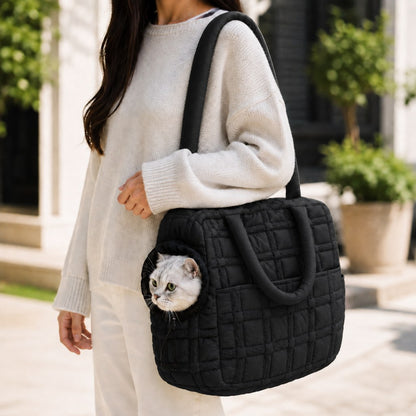 Paws in Awe Quilted Pet Carrier Tote for Cats & Small Dogs – Easy Hand & Shoulder Carry for Walks, Errands & Everyday Outings image 11