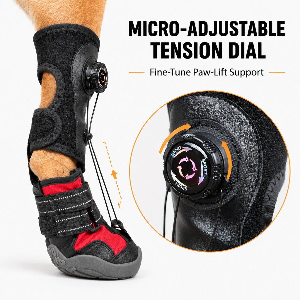 Black red dog paw-lift support boots