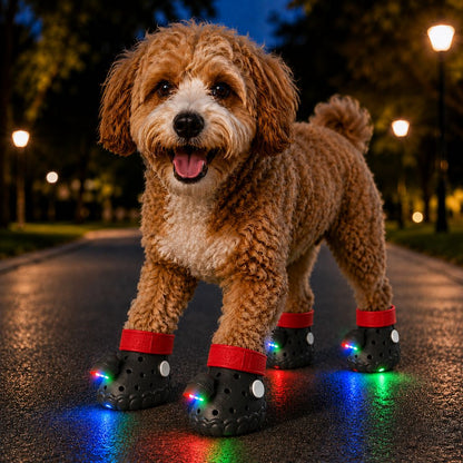 Paws in Awe Step-Activated RGB Light-Up Dog Boots for Night Walks – Low-Light Visibility & Lightweight EVA Paw Coverage image 11