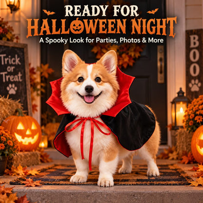 Black and red vampire dog cape for Halloween parties and photos