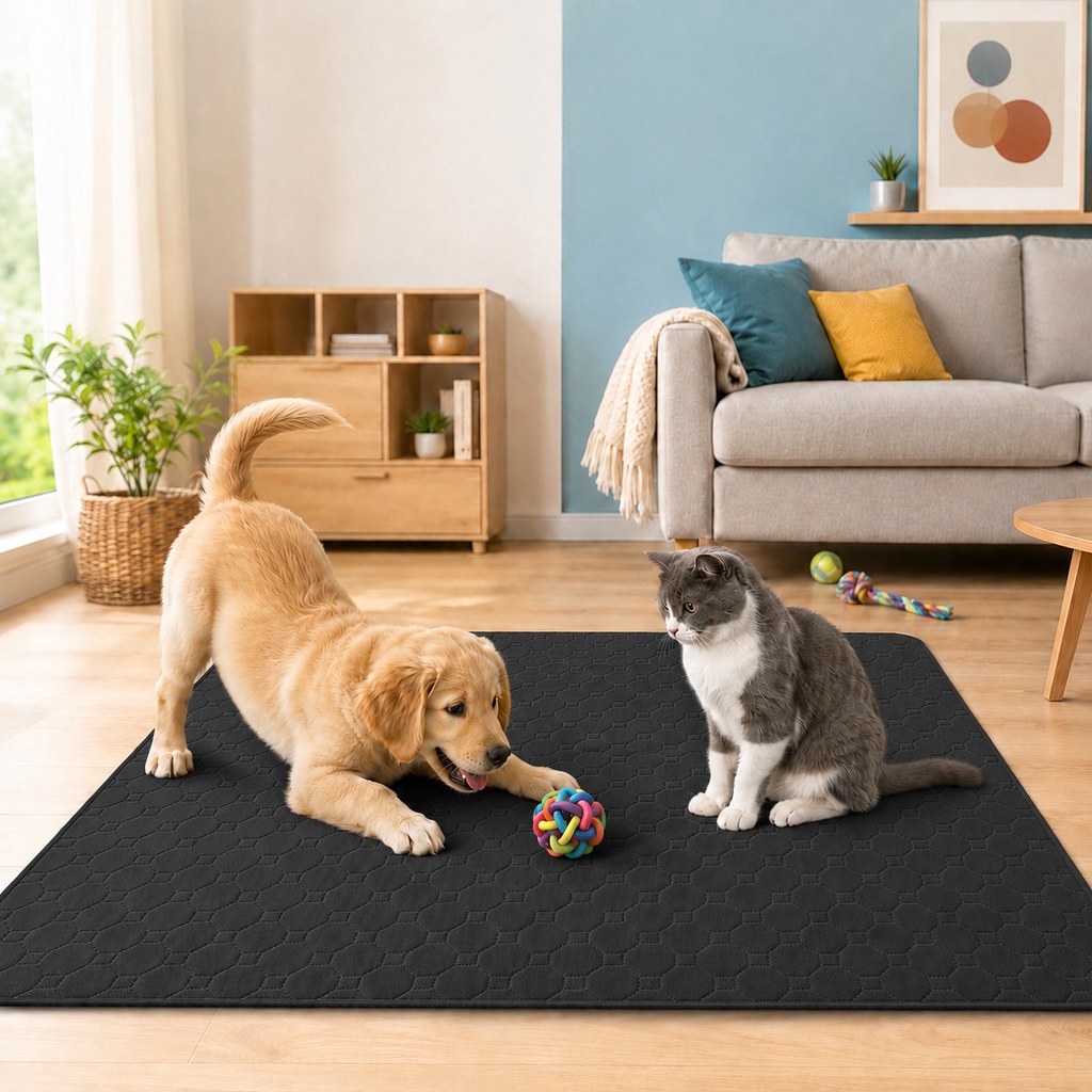 Paws in Awe Reusable Washable Pet Pee Pad for Cats & Dogs - Absorbent Non-Slip Floor Mat for Indoor Potty Training, Playpens & Crates image 11