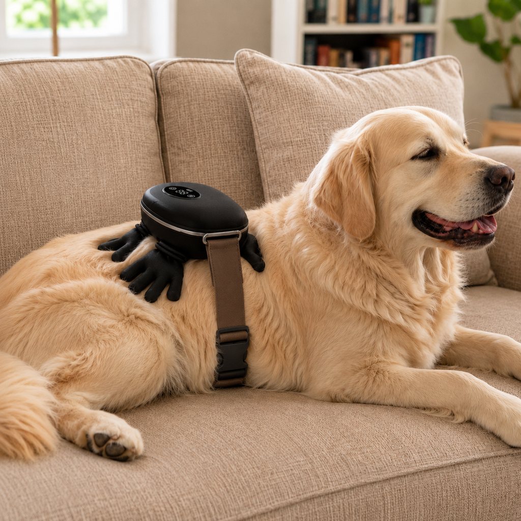 Black standard dog massager lifestyle image