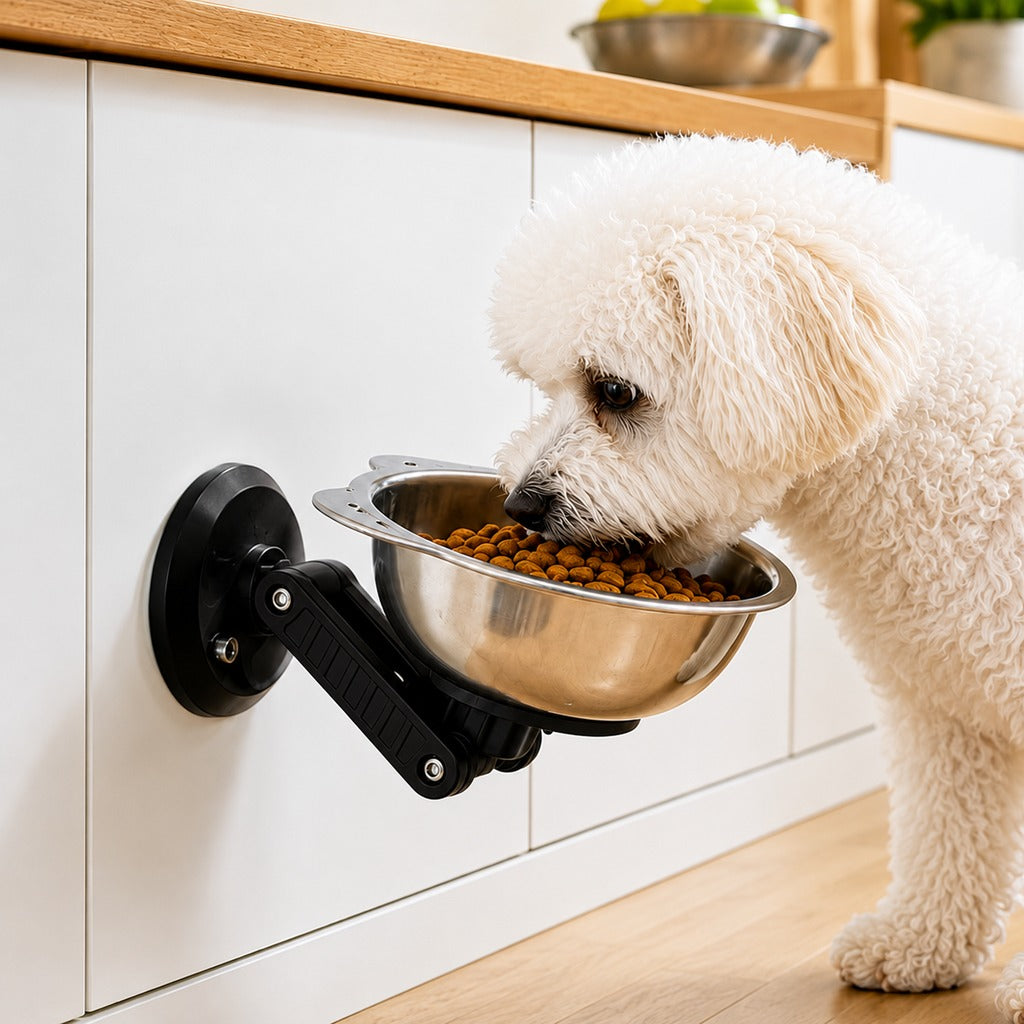 Paws in Awe No-Drill Wall-Mounted Pet Bowl for Small Dogs & Cats - Elevated Feeding for Cleaner Floors image 11
