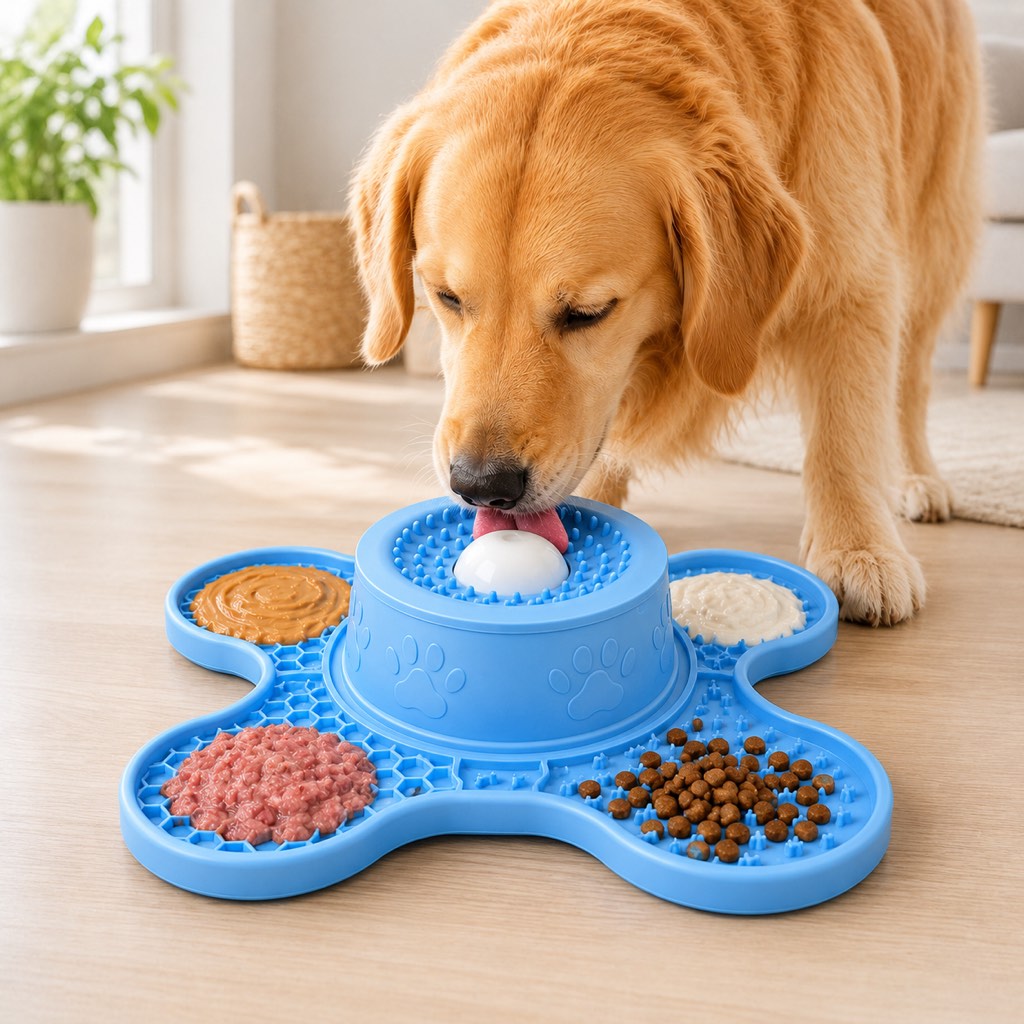 Paws in Awe 3-in-1 Dog Lick Mat & Slow Feeder Bowl for Bath Time, Grooming & Home Alone - Helps Slow Fast Eating and Keep Pets Busy image 1