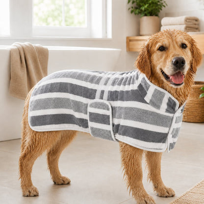 Blue wearable dog drying towel SKU image