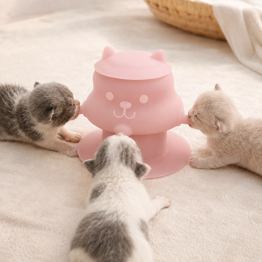 Blush pink silicone pet nursing feeder