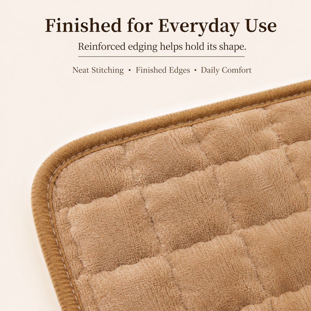 Charcoal gray plush dog bed mat with non-slip bottom