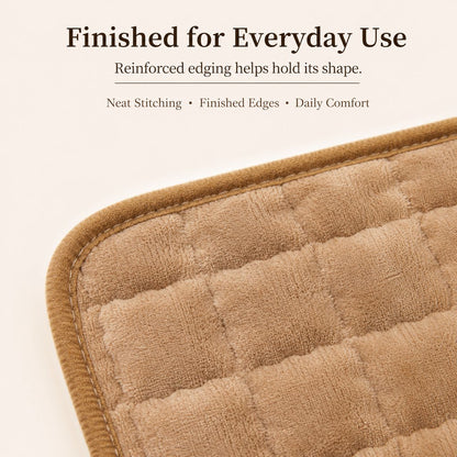 Charcoal gray plush dog bed mat with non-slip bottom