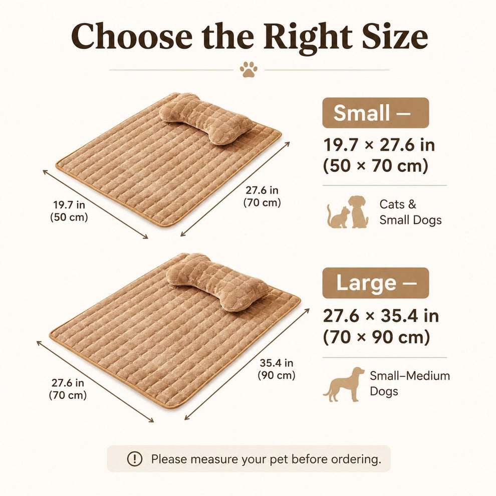 Non-slip grip-dot bottom on plush pet bed mat