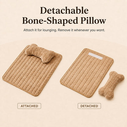 Detachable bone-shaped pillow pet bed detail