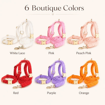 Paws in Awe Boutique Lace Dog Harness, Collar & Leash Set for Birthday Photos & Daily Walks - 3-Piece Ruffle Walking Set image 9