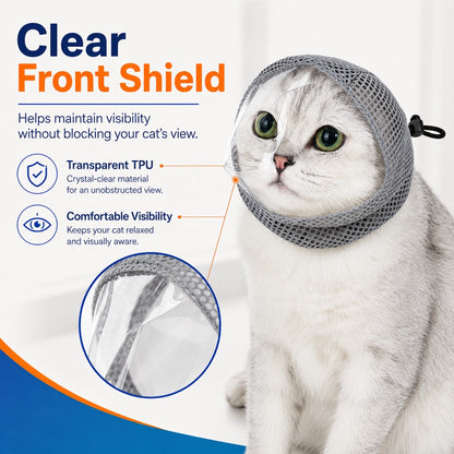 Paws in Awe Breathable Cat Grooming Muzzle for Bathing & Nail Trimming - Helps Reduce Bites During Cat Care image 3