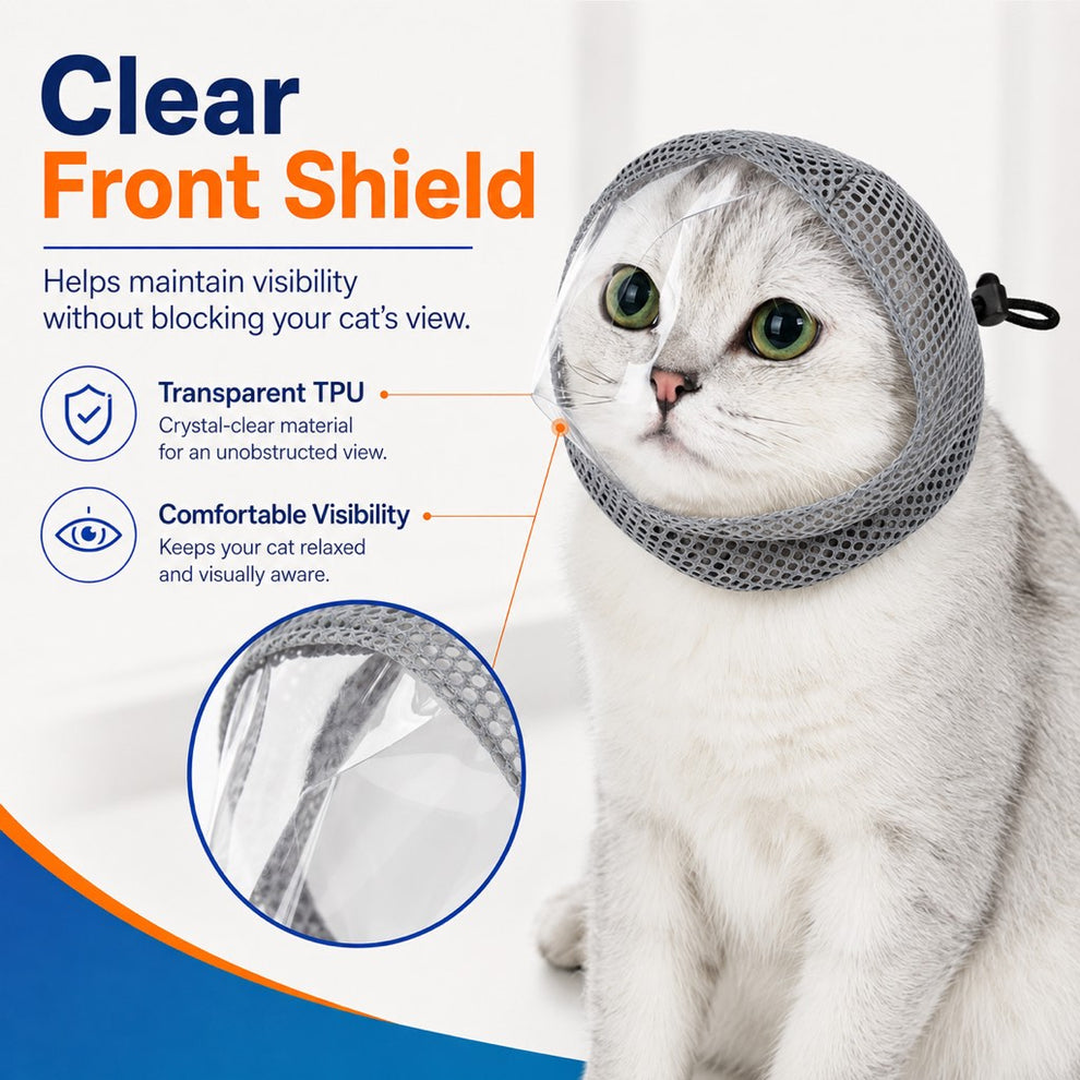 Paws in Awe Breathable Cat Grooming Muzzle for Bathing & Nail Trimming - Helps Reduce Bites During Cat Care image 3