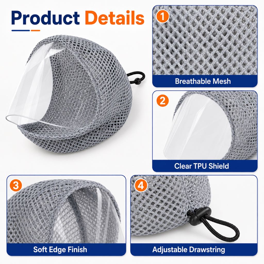 Paws in Awe Breathable Cat Grooming Muzzle for Bathing & Nail Trimming - Helps Reduce Bites During Cat Care image 8