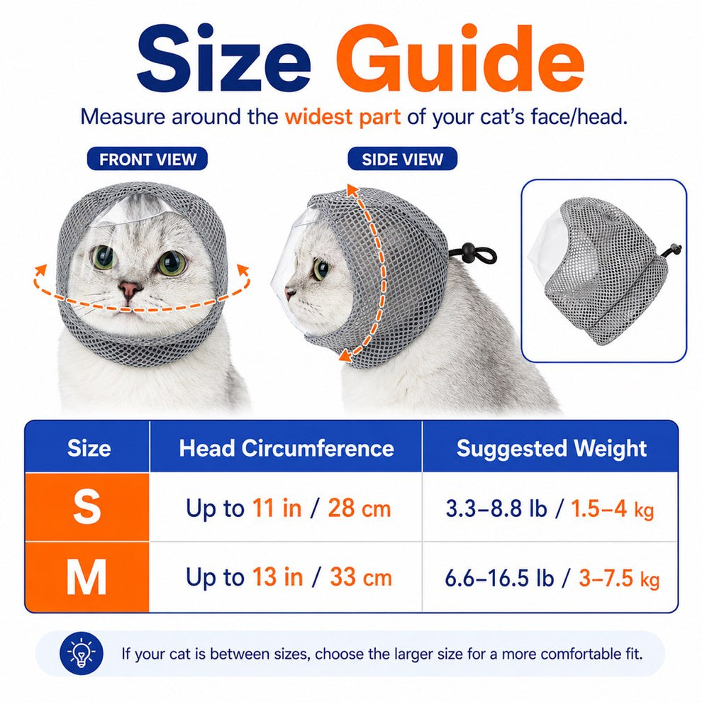 Paws in Awe Breathable Cat Grooming Muzzle for Bathing & Nail Trimming - Helps Reduce Bites During Cat Care image 10