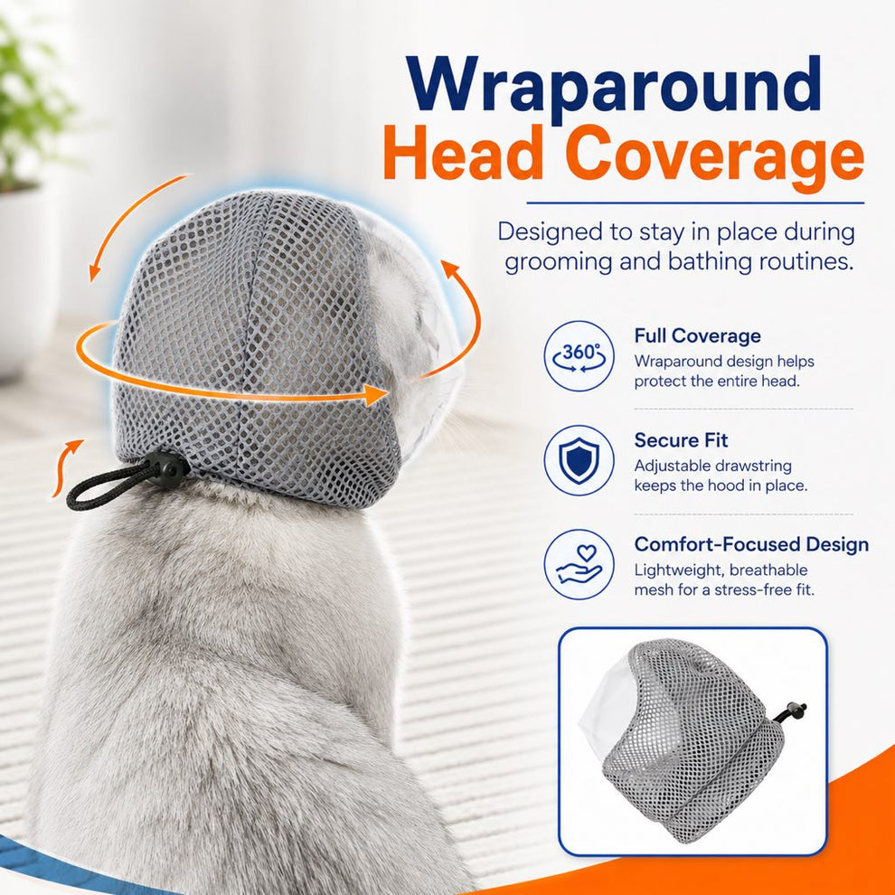 Paws in Awe Breathable Cat Grooming Muzzle for Bathing & Nail Trimming - Helps Reduce Bites During Cat Care image 7