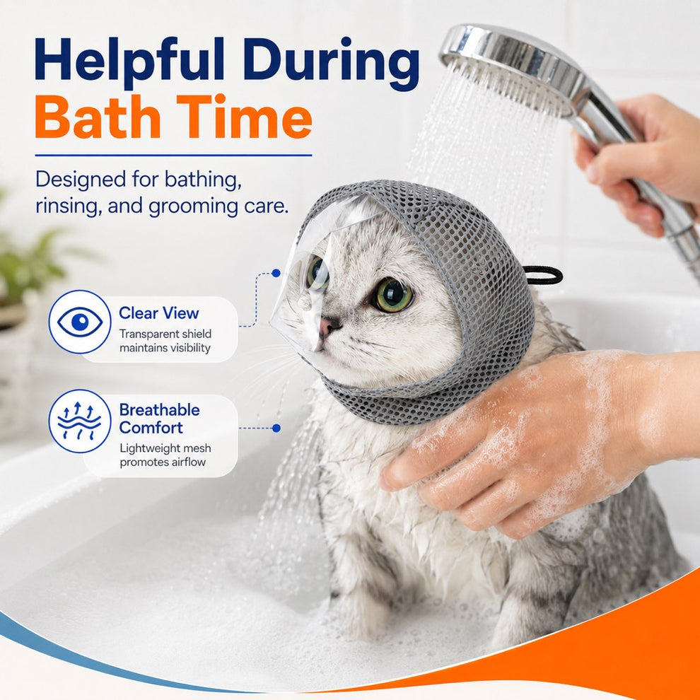Paws in Awe Breathable Cat Grooming Muzzle for Bathing & Nail Trimming - Helps Reduce Bites During Cat Care image 4