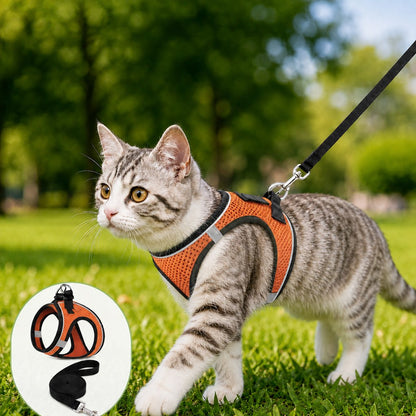 Paws in Awe Breathable Cat Harness & Leash Set for Outdoor Walks - Adjustable Escape-Resistant Step-In Vest image 17