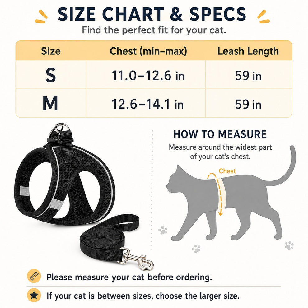 Paws in Awe Breathable Cat Harness & Leash Set for Outdoor Walks - Adjustable Escape-Resistant Step-In Vest image 8