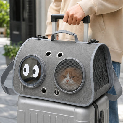 Paws in Awe Breathable Cat Travel Carrier for Road Trips & Vet Visits - Structured Foldable Soft-Sided Pet Bag image 14