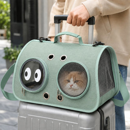 Paws in Awe Breathable Cat Travel Carrier for Road Trips & Vet Visits - Structured Foldable Soft-Sided Pet Bag image 12