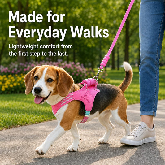 Paws in Awe Breathable Padded Dog Harness & Leash Set for Daily Walks - Easy-Control Vest for Small & Medium Dogs image 2