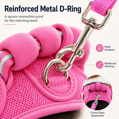 Paws in Awe Breathable Padded Dog Harness & Leash Set for Daily Walks - Easy-Control Vest for Small & Medium Dogs image 7