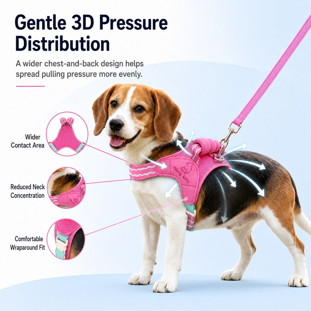 Paws in Awe Breathable Padded Dog Harness & Leash Set for Daily Walks - Easy-Control Vest for Small & Medium Dogs image 4