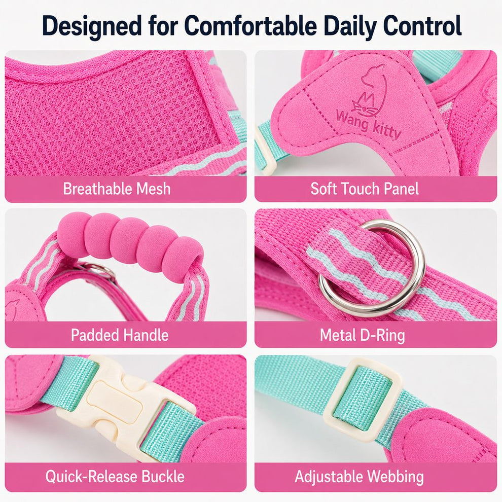 Paws in Awe Breathable Padded Dog Harness & Leash Set for Daily Walks - Easy-Control Vest for Small & Medium Dogs image 11