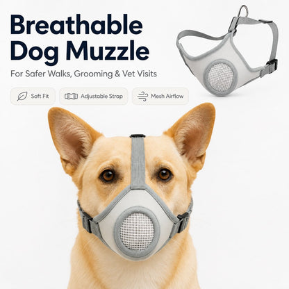 Paws in Awe Breathable Dog Muzzle for Walks, Grooming & Vet Visits - Soft Adjustable Mesh Muzzle to Help Reduce Biting, Chewing & Barking image 2