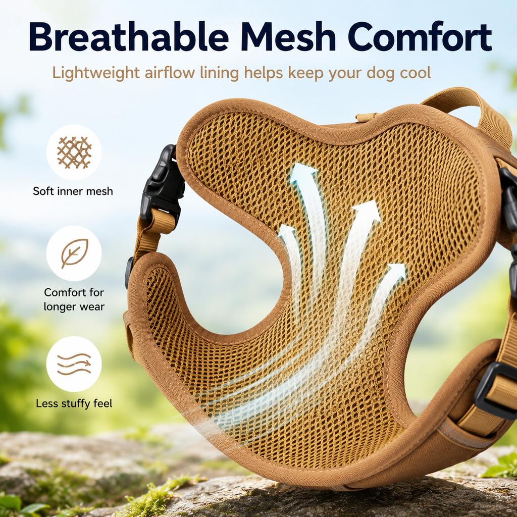 Paws in Awe Tactical Dog Harness with Storage Pouch for Daily Walks, Training & Hiking - Breathable Control Vest with Handle image 5