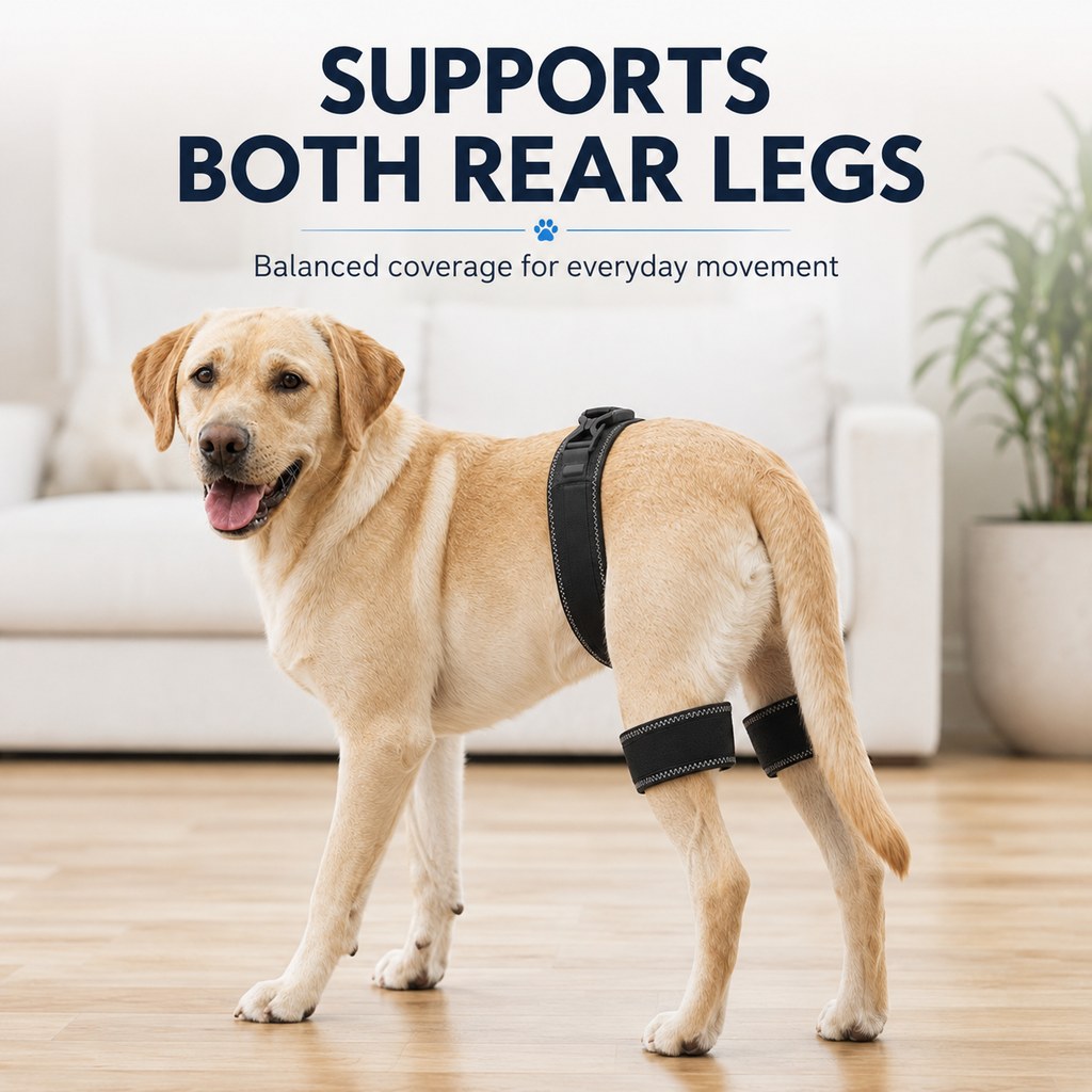 Breathable mesh dog hip and rear leg brace